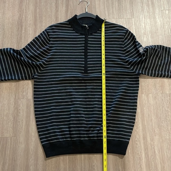 Donald Ross Men Sweater 100% Merino Wool Medium Black Preppy Contemporary Causal - Picture 15 of 16